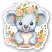 水彩ベビーコアラベキッズアニマル シール (正面)