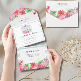 水彩ベビーコアラ月オールインワン オールインワン招待状