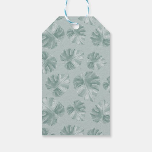 水彩ベビーサイ熱帯子供の誕生日 ギフトタグ (裏面)