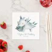 水彩ベビーサイ熱帯誕生日 スタンダードカクテルナプキン (インサイチュ)