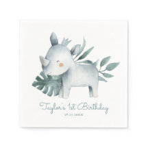 水彩ベビーサイ熱帯誕生日