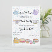 水彩ベビーシャワーの招待（少年） 招待状 (スタンド正面)