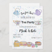 水彩ベビーシャワーの招待（少年） 招待状 (正面/裏面)