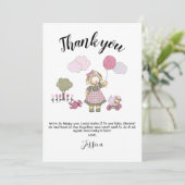 水彩ベビーシャワー感謝カード 招待状 (スタンド正面)