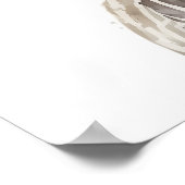 水彩ベビーゼブラの寝室　子供部屋 ポスター (角)