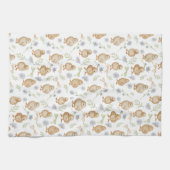 水彩ベビーチクフローラルパターン キッチンタオル (横)