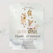 水彩ベビーディアグリーン1招待状 招待状 (正面/裏面)