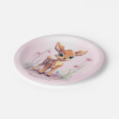 水彩ベビーディアピンクフラワーズ紙プレート ペーパープレート (アングル)
