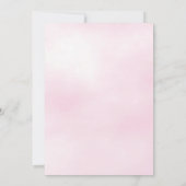 水彩ベビーディアピンク花赤ちゃんシャワー 招待状 (裏面)