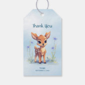 水彩ベビーディアブルーフラワーズギフトラベル ギフトタグ (裏面)