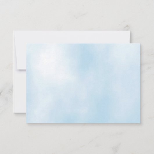 水彩ベビーディアブルーフラワーズサンキューカード サンキューカード (裏面)