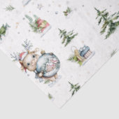 水彩ベビートナカイ雪グローブマツの木 薄葉紙 (詳細)