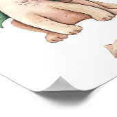 水彩ベビードラゴンお洒落ファンタジー子供部屋 ポスター (角)