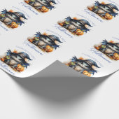 水彩ベビードラゴンカスタマイズ可能ハロウィーン ラッピングペーパー (角)