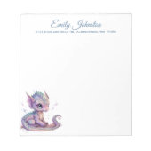 水彩ベビードラゴンカスタム文房具 ノートパッド (正面)