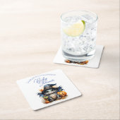 水彩ベビードラゴンハロウィンベビーシャワー スクエアペーパーコースター (インサイチュ)