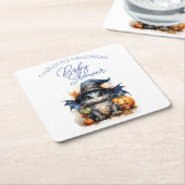 水彩ベビードラゴンハロウィンベビーシャワー スクエアペーパーコースター (アングル)