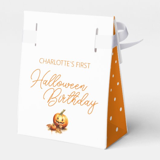 水彩ベビードラゴンハロウィーン誕生日パーティー フェイバーボックス (裏面サイド)