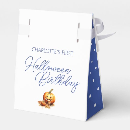 水彩ベビードラゴンハロウィーン誕生日パーティー フェイバーボックス (裏面サイド)