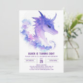 水彩ベビードラゴン誕生日 招待状 (スタンド正面)