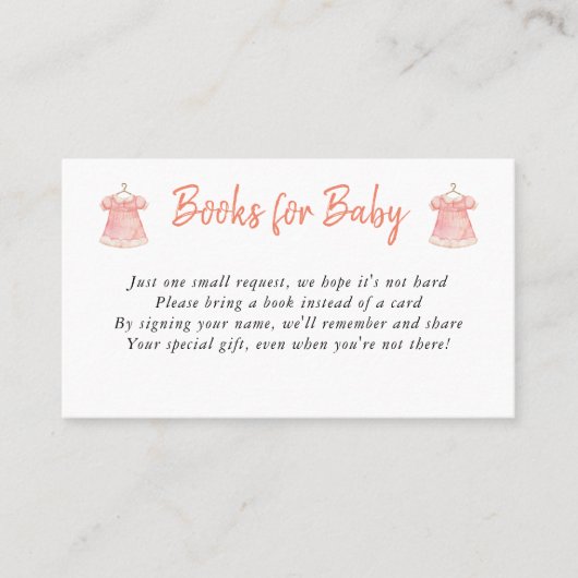 水彩ベビードレスブックベビーカードインサート コーリングカード (正面)