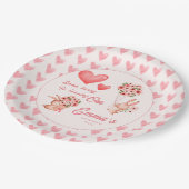 水彩ベビーバニーの最初の誕生日パーティー ペーパープレート (アングル)