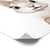 水彩ベビーバニーキューブ子供部屋チャイルドウッドランド ポスター (角)