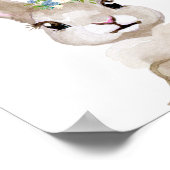 水彩ベビーバニーキューブ子供部屋フローラウッドランド ポスター (角)