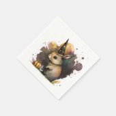 水彩ベビーバニーハロウィーン スタンダードカクテルナプキン (角)