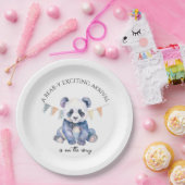 水彩ベビーパンダと旗 ペーパープレート (パーティー)
