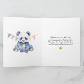 水彩ベビーパンダバンティング旗付きサンキュー カード (内部)