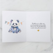水彩ベビーパンダバンティング旗付きサンキュー カード (内部)