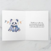 水彩ベビーパンダバンティング旗付きサンキュー カード (内部)