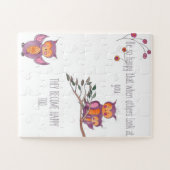 水彩ベビーフクロウ子供部屋ウォールアート ジグソーパズル (横)