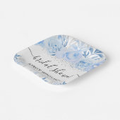 水彩ベビーブルーウィンターフラワーズブライダルシャワー ペーパープレート (傾斜あり)