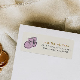 水彩ベビーブーティベビーシャワー差出人住所 ラベル