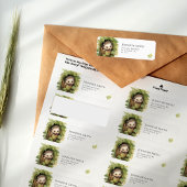 水彩ベビーヘッジホッグベビーシャワー住所 シール