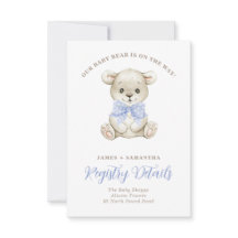 水彩ベビーベアーブルーボウギフトレジストリ