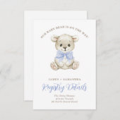 水彩ベビーベアーブルーボウギフトレジストリ 案内状 (正面/裏面)