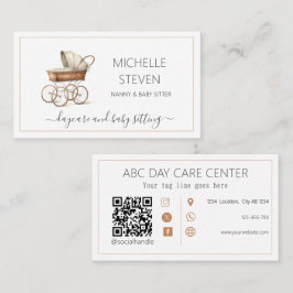 水彩ベビーベビー着席名刺 名刺