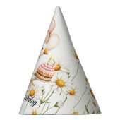 水彩ベビーホワイトガチョウ誕生日パーティーかわいい パーティーハット (右)