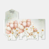 水彩ベビーホワイトガチョウ誕生日パーティーかわいい フェイバーボックス (折り畳みなし)