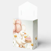 水彩ベビーホワイトガチョウ誕生日パーティーかわいい フェイバーボックス (オープン)