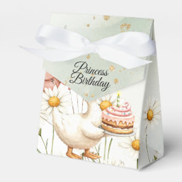 水彩ベビーホワイトガチョウ誕生日パーティーかわいい フェイバーボックス