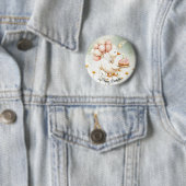 水彩ベビーホワイトガチョウ誕生日パーティーかわいい 缶バッジ (インサイチュ)