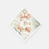 水彩ベビーホワイトグースバースデーパーティー スタンダードカクテルナプキン (角)