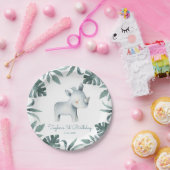 水彩ベビーライノセロスプリンストロピカル ペーパープレート (パーティー)