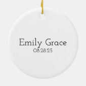 水彩ベビー初めてのクリスマスオーナメント セラミックオーナメント (裏面)