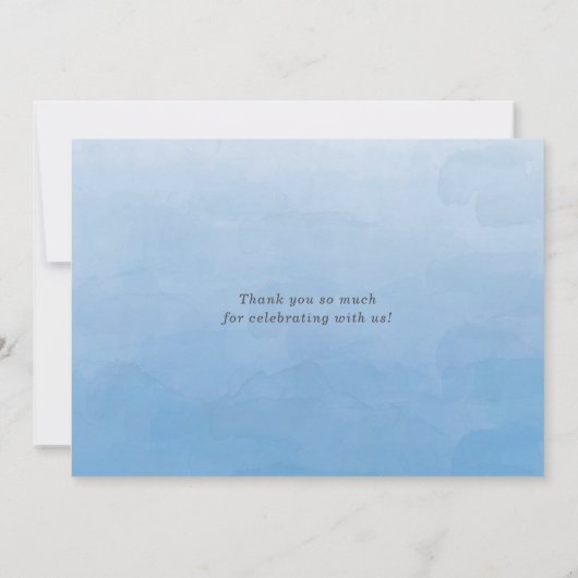 水彩ベビー宇宙飛行士宇宙テーマベビーシャワー サンキューカード (裏面)