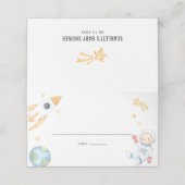 水彩ベビー宇宙飛行士宇宙テーマベビーシャワー プレイスカード (外部開封)